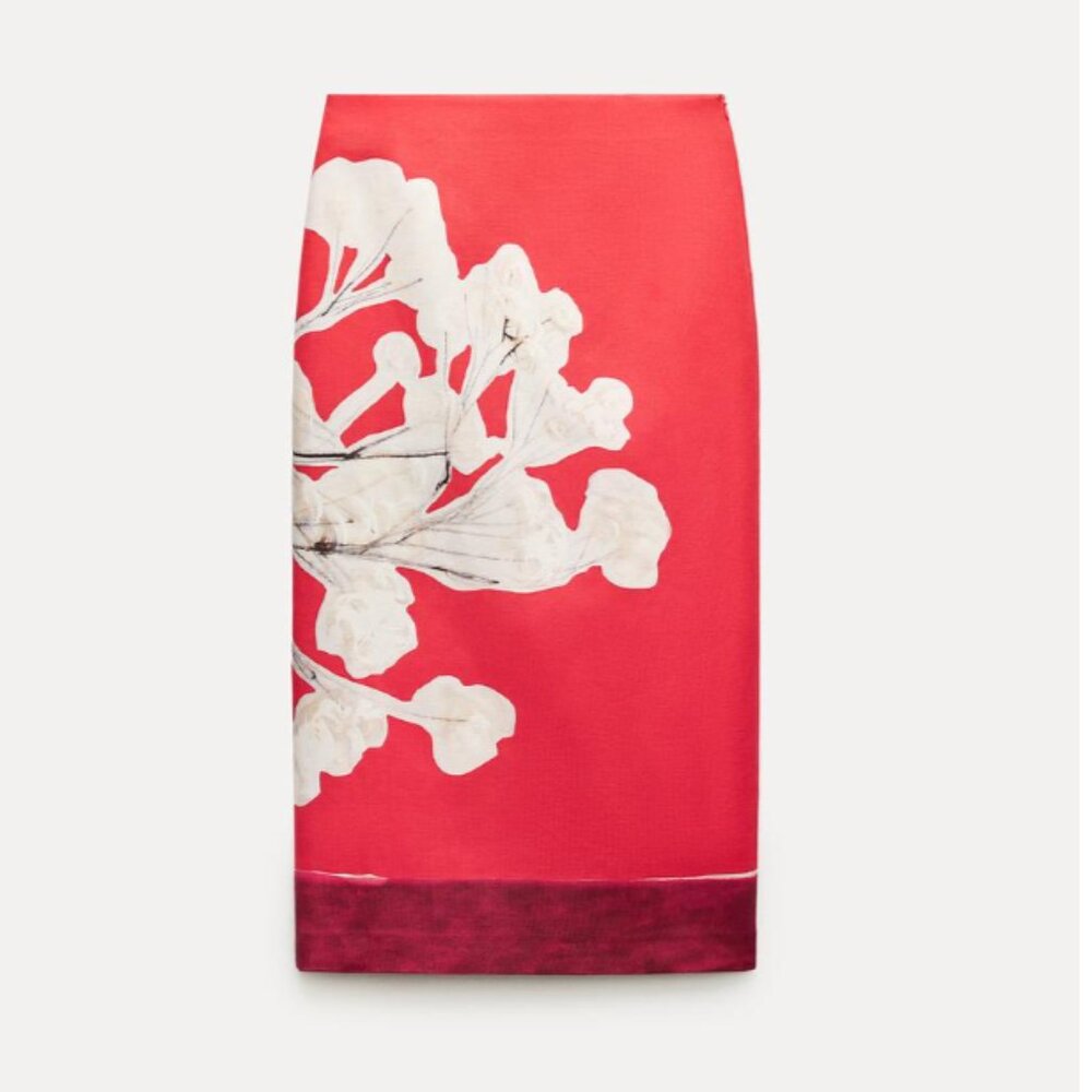 LINEN BLEND PENCIL SKIRT
